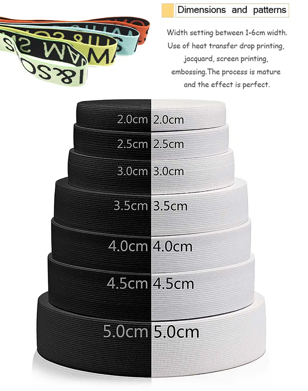 Low MOQ 2022 Manufacturer Hot Selling Recycle Nylon Soft Elastic Band Jacquard Webbing Custom for Clothing